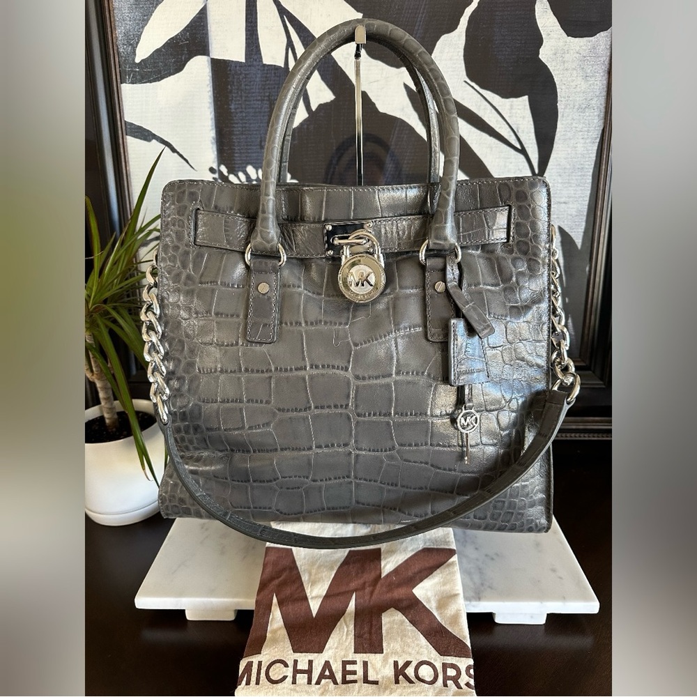 MICHAEL Michael Kors - Croc Embossed Large Hamilton Tote